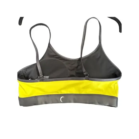 ZYIA Active Women Neon Yellow Black Activewear Sports Bra Size L Workout Running - Picture 2 of 7